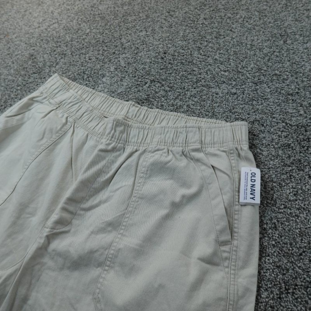 NEW OLD NAVY Pants Womens XL Beige Tan Chino Trouser Flat Front Casual Stretch